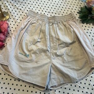 Free People Beige lounge Shorts with Embroidered Detail 💋💄